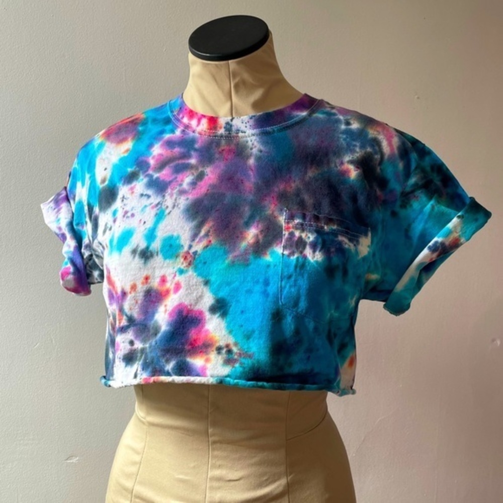 100% Cotton Tie Dye Crop Top Shirt
